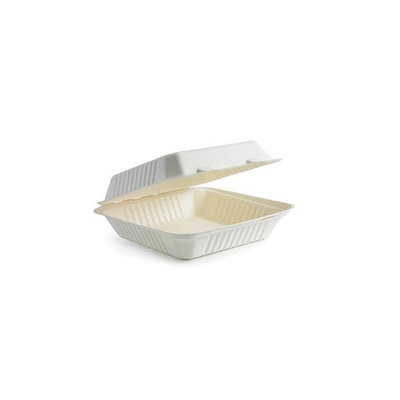 CLAMSHELL 1-COMP 9X9X3 Polyprobylene ( WHITE)
